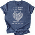 Floral Heart Son T-shirt — Heather Navy