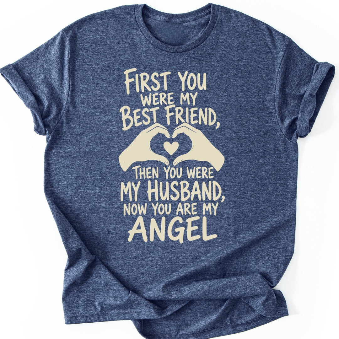 Best Friend Angel T-shirt — Heather Navy
