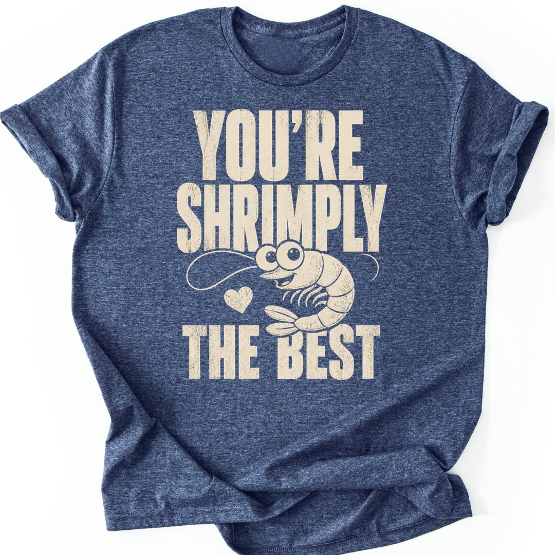 Shrimp Pun T-shirt — Heather Navy