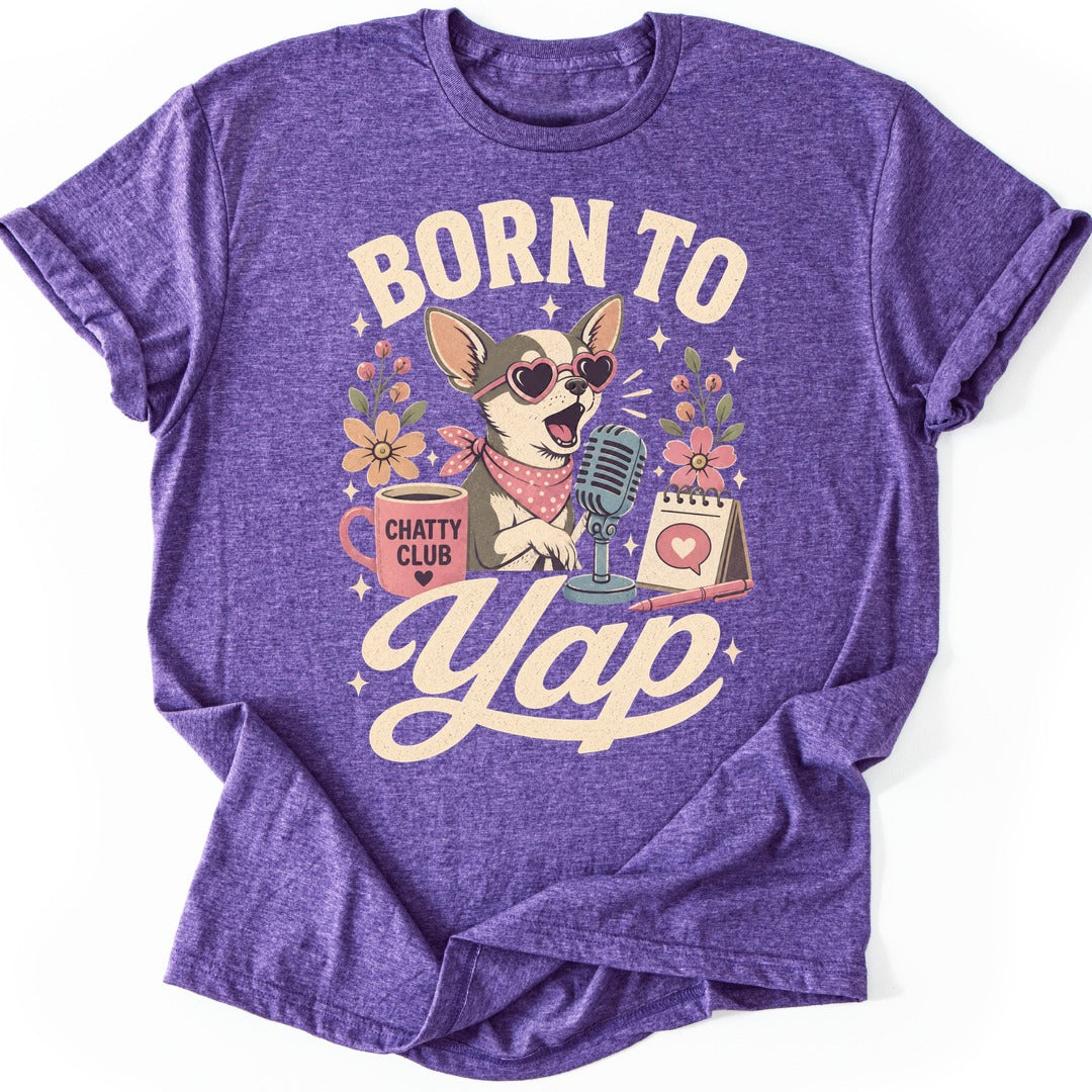 Yapping Chihuahua T-shirt — Heather Purple