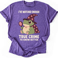 Detective Wizard Frog T-shirt — Heather Purple