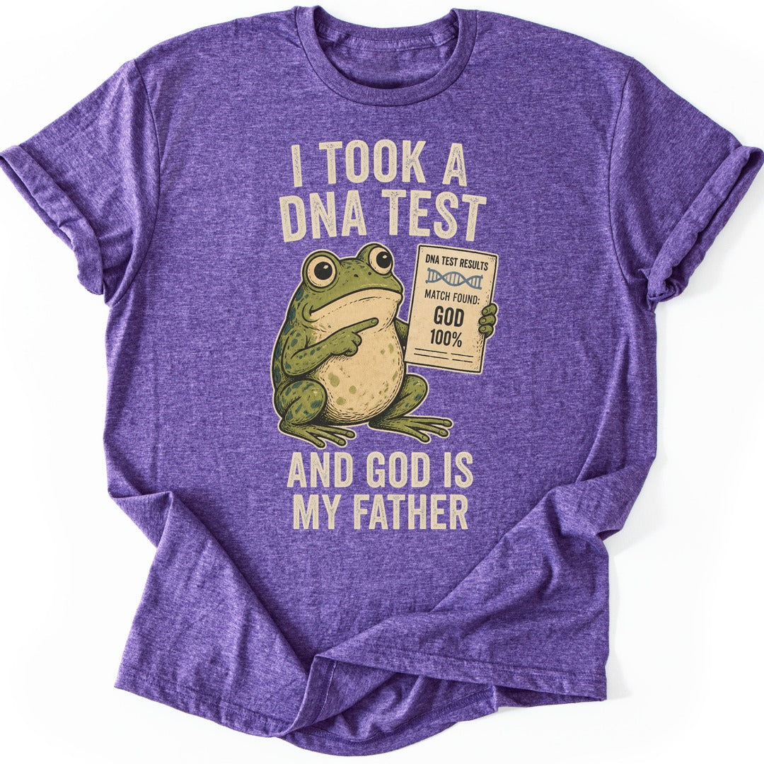 DNA Test Frog T-shirt — Heather Purple