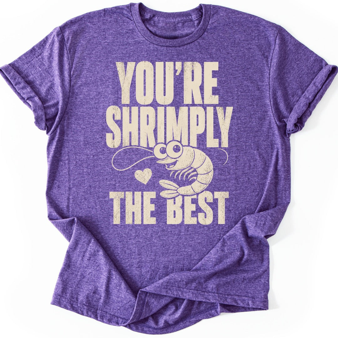 Shrimp Pun T-shirt — Heather Purple