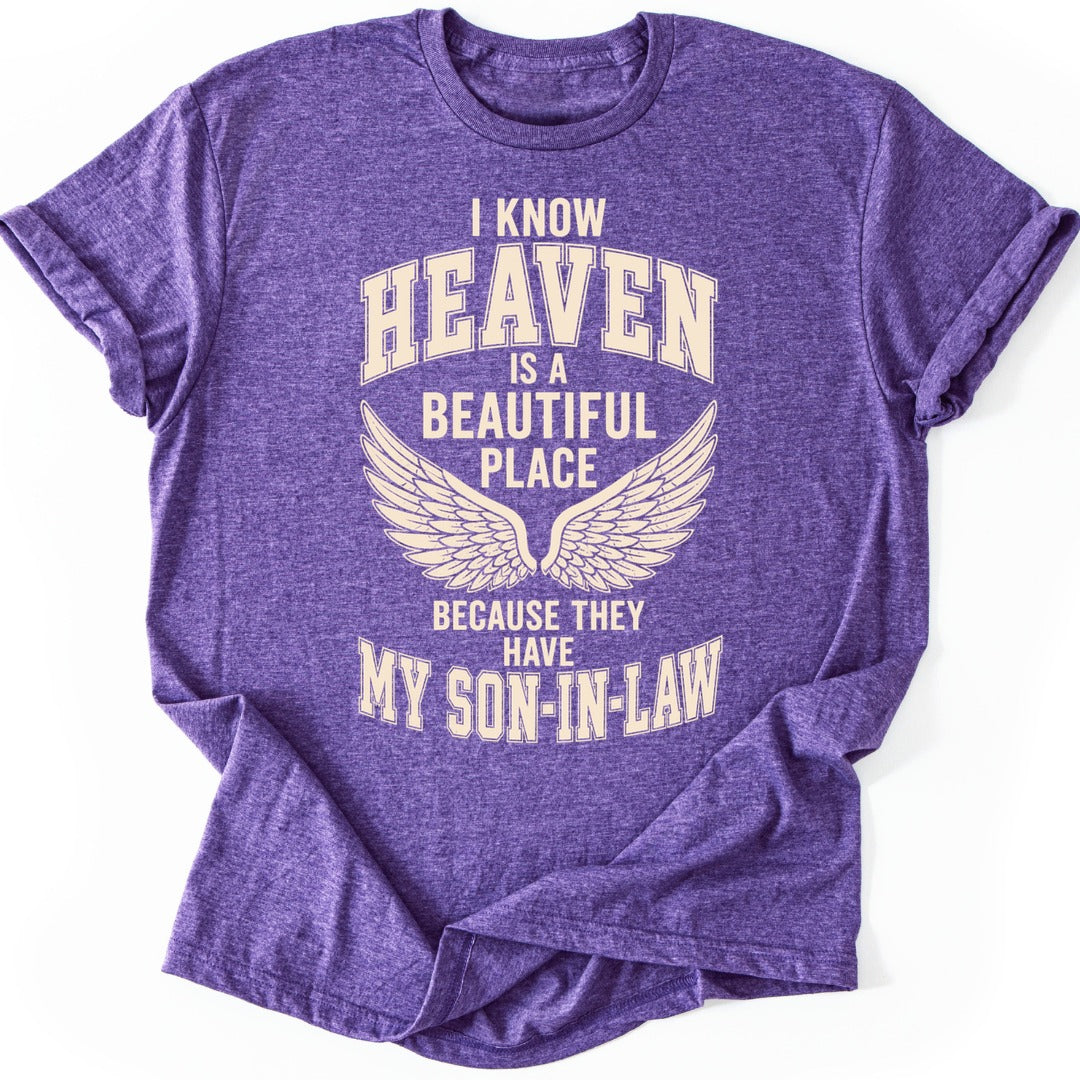 Son-in-Law Heaven T-shirt — Heather Purple