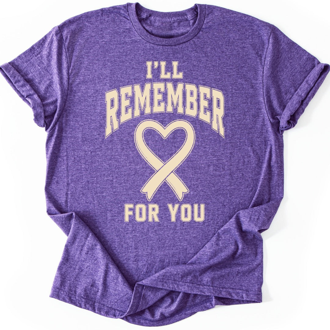 Remember Ribbon T-shirt — Heather Purple