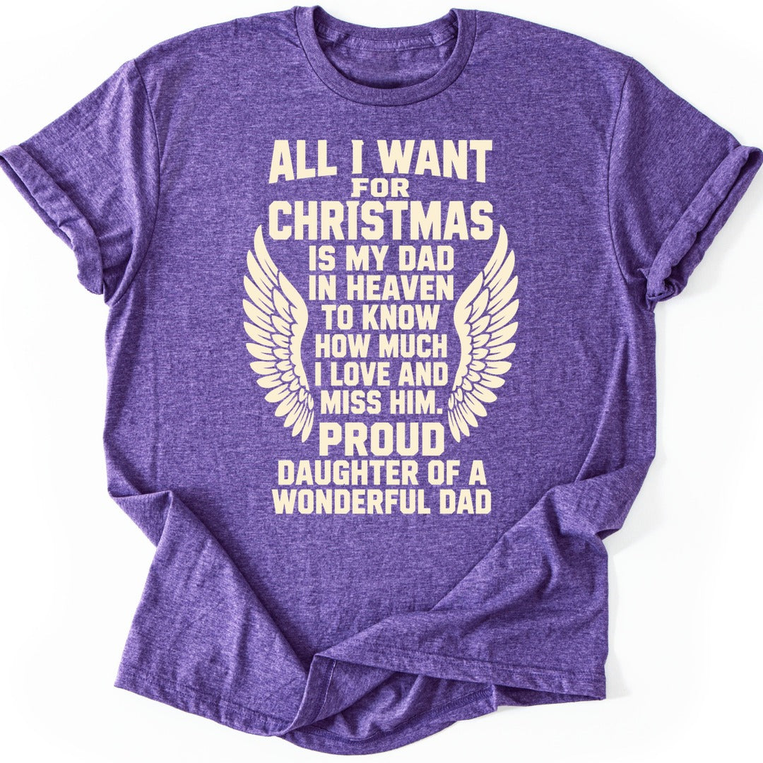 Christmas Dad Wings T-shirt — Heather Purple
