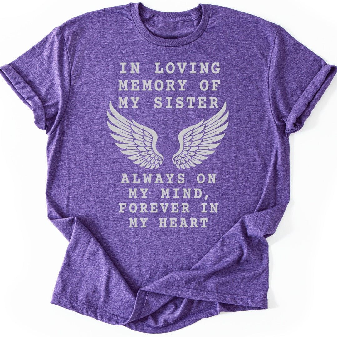 Sister Memory T-shirt — Heather Purple