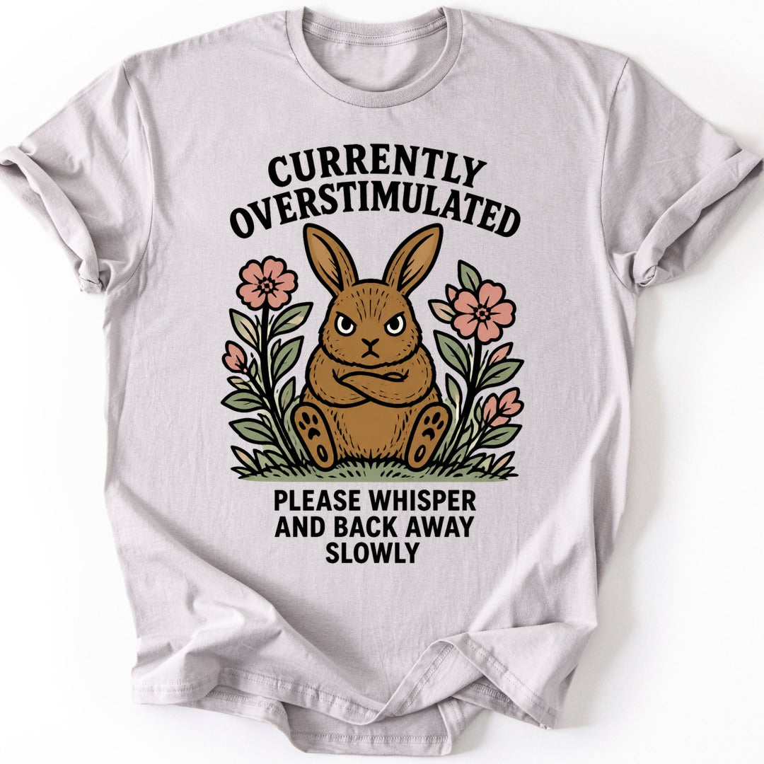 Overstimulated Bunny T-shirt — Ice Grey