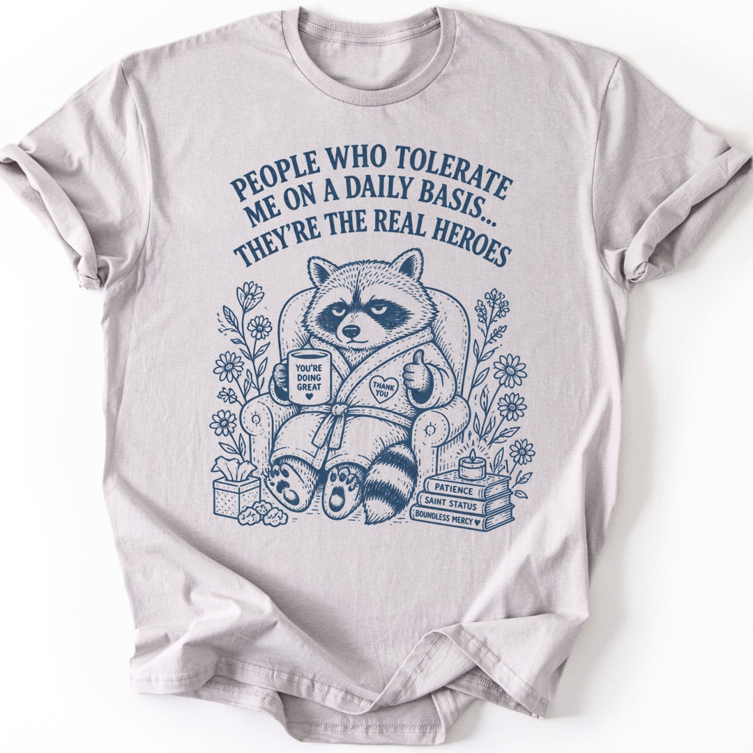 Robe Raccoon T-shirt — Ice Grey