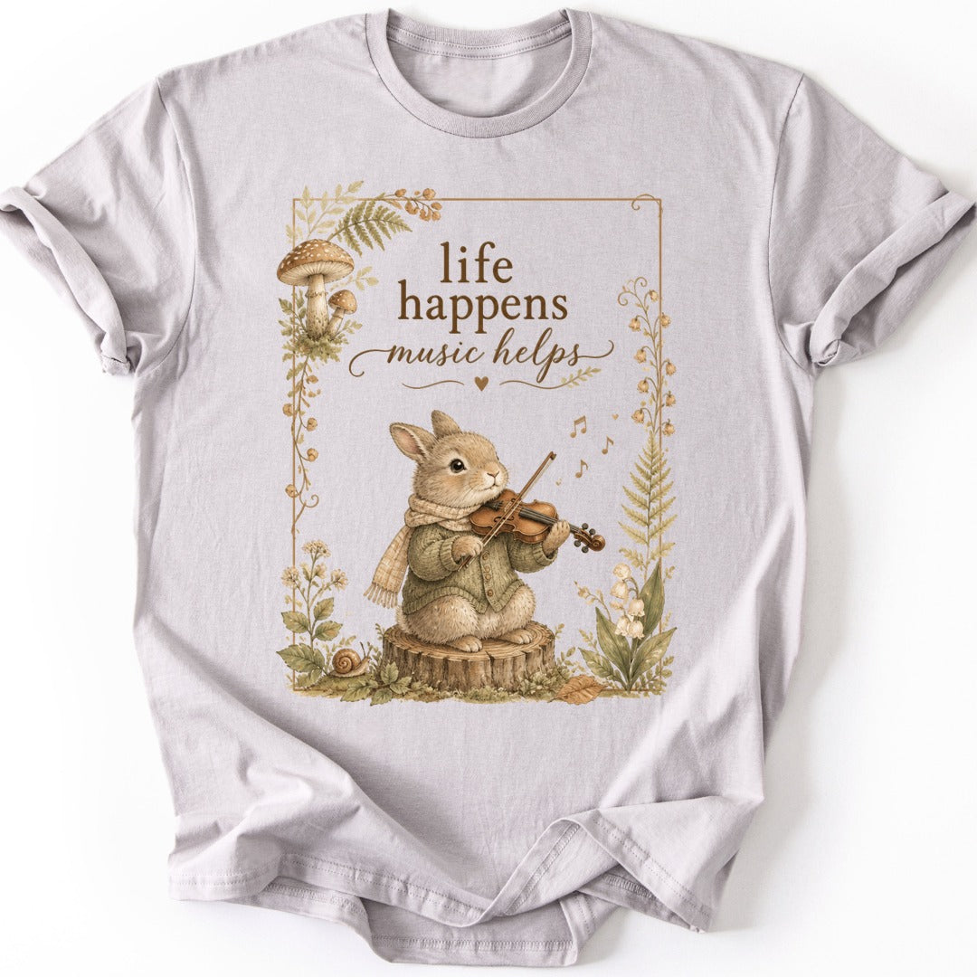 Music Helps T-shirt — Ice Grey