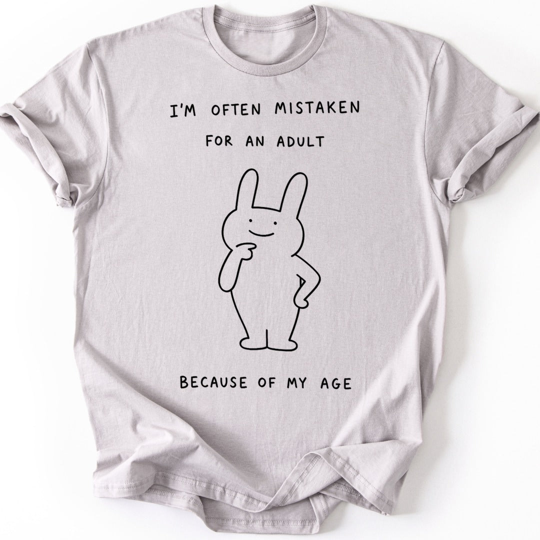 Mistaken Adult T-shirt — Ice Grey