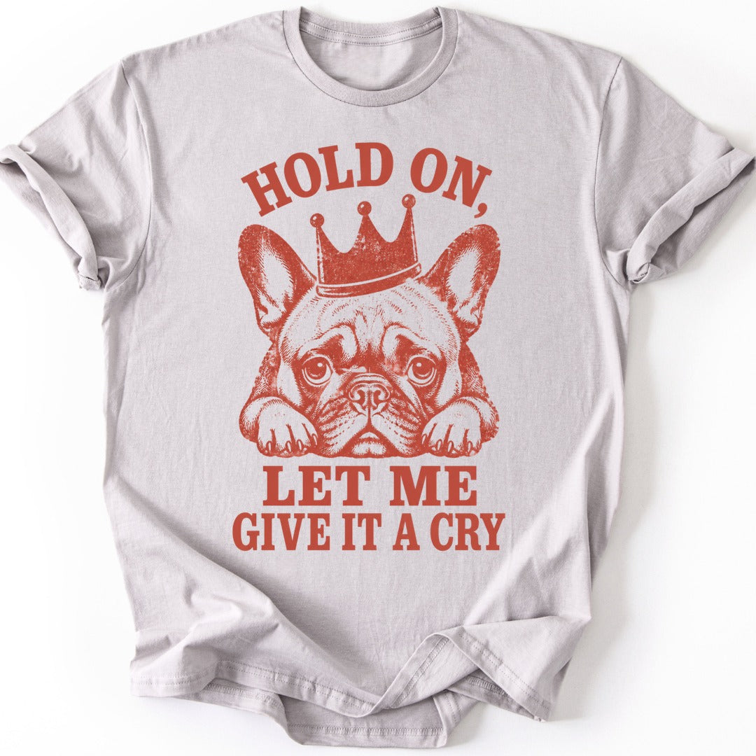 Crowned Frenchie T-shirt — Ice Grey