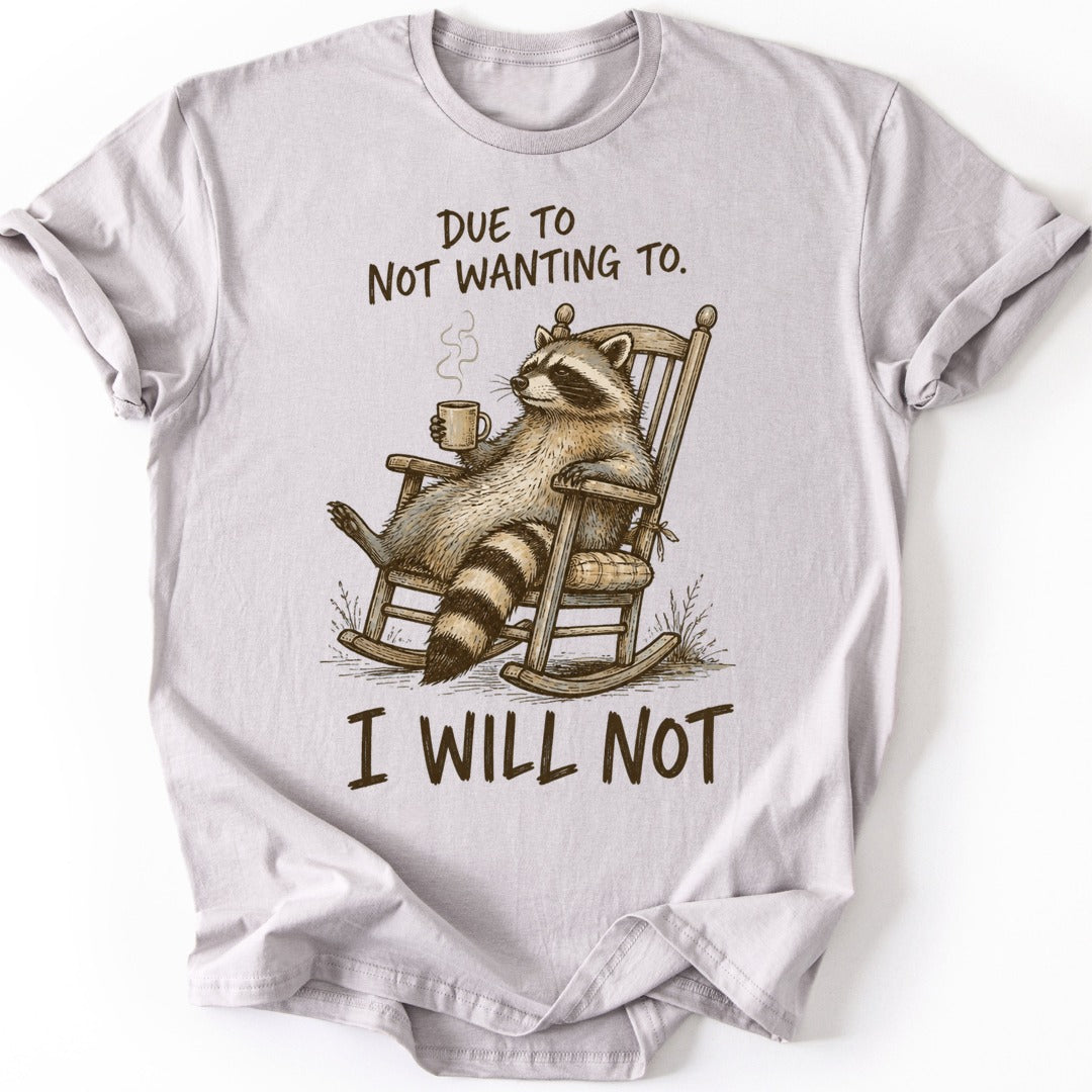 Coffee Raccoon T-shirt — Ice Grey