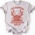 Axolotl Raspberry T-shirt — Ice Grey