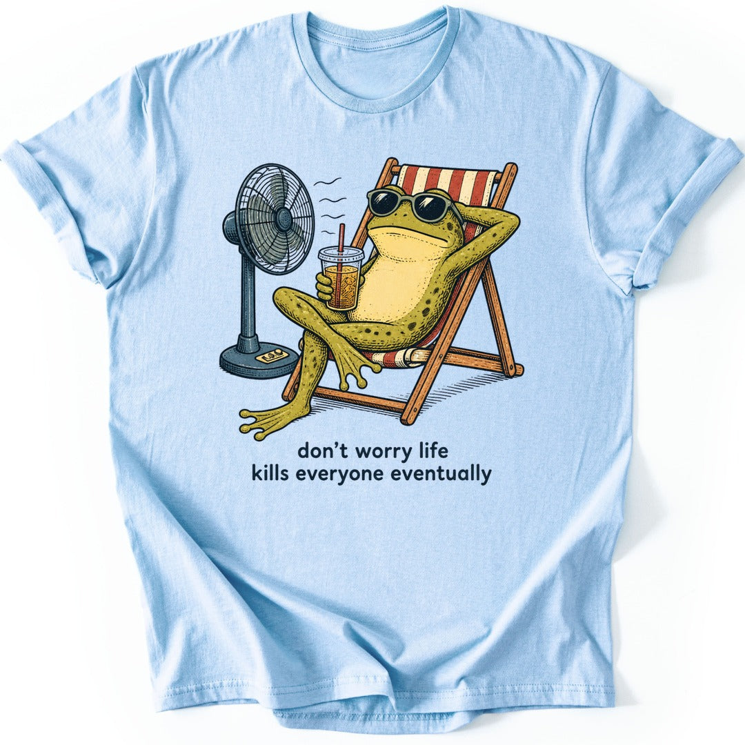 Fan Chair Frog T-shirt — Light Blue