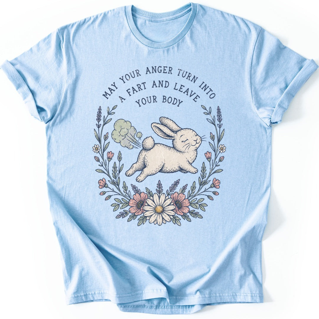 Bunny Wreath T-shirt — Light Blue