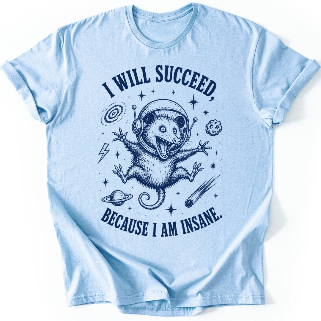Space Possum T-shirt — Light Blue
