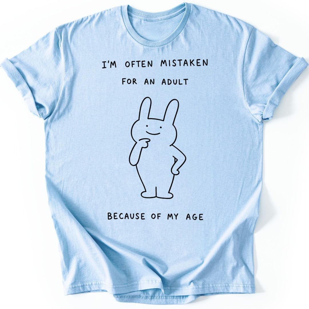 Mistaken Adult T-shirt — Light Blue