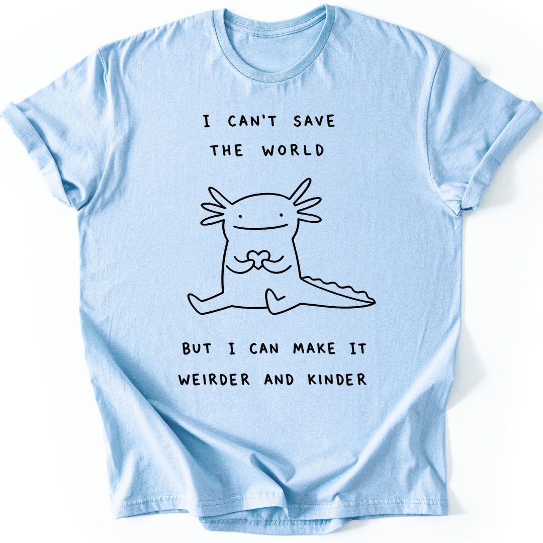 Weird Axolotl T-shirt — Light Blue