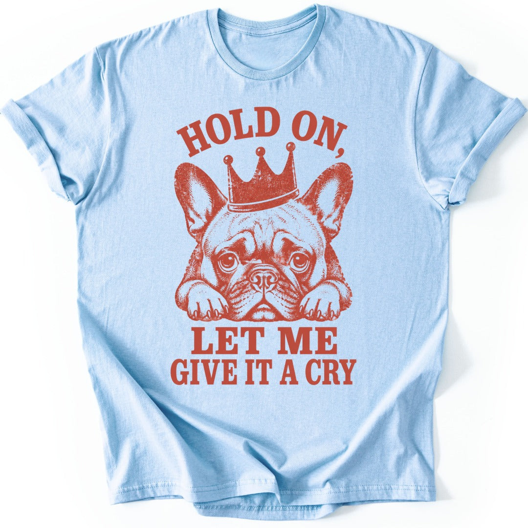 Crowned Frenchie T-shirt — Light Blue