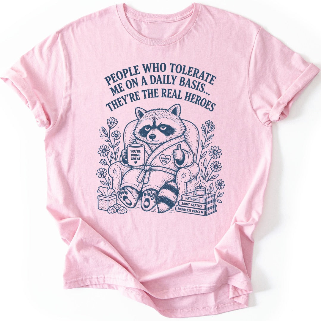 Robe Raccoon T-shirt — Light Pink