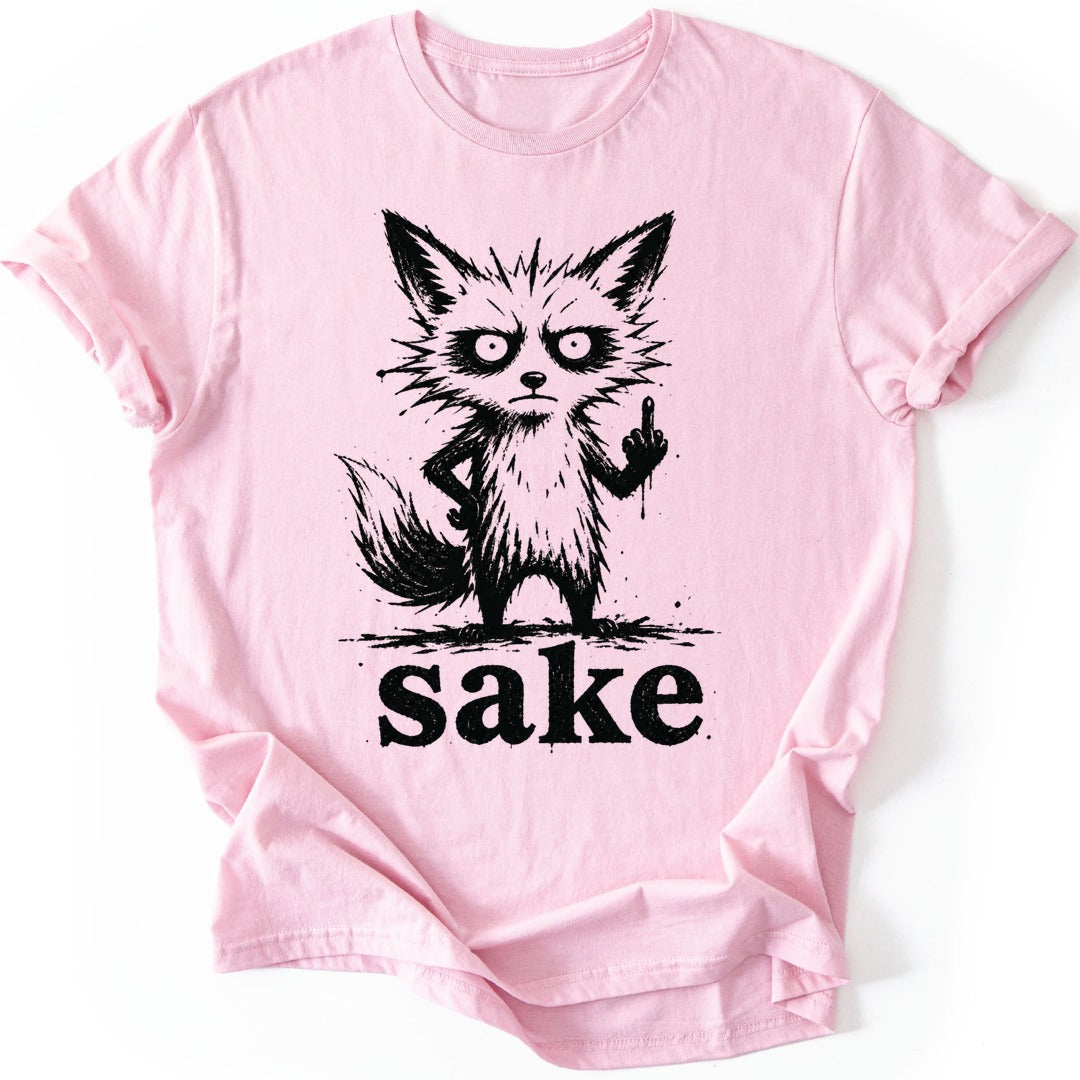 Grumpy Fox T-shirt — Light Pink