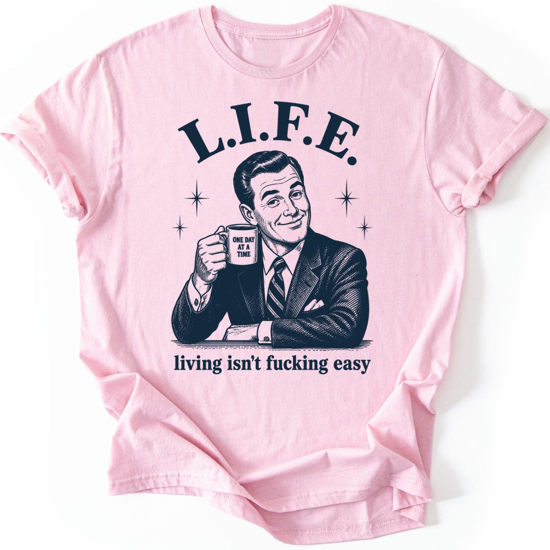 Morning Coffee T-shirt — Light Pink