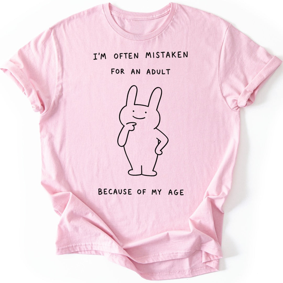 Mistaken Adult T-shirt — Light Pink