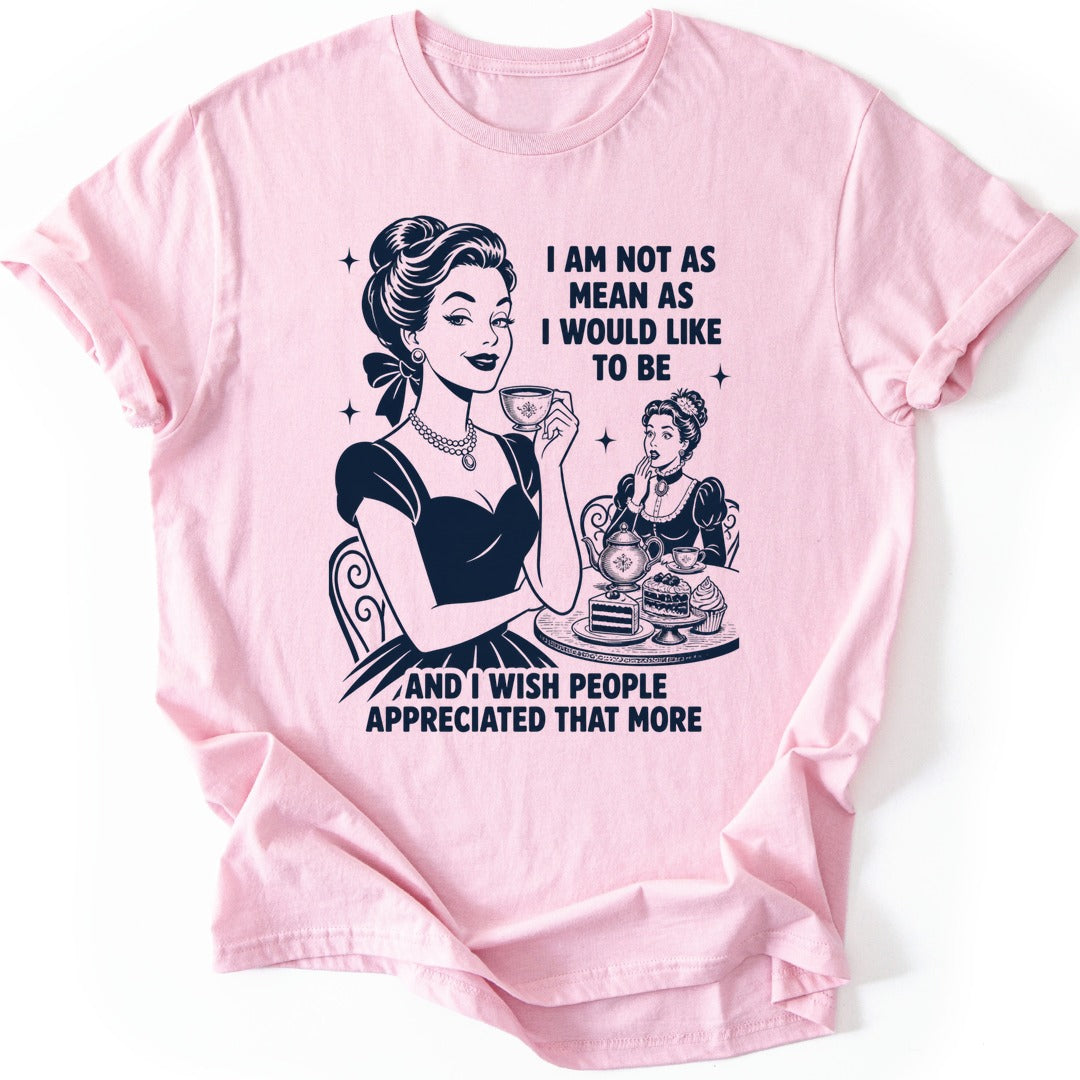 Tea Time Lady T-shirt — Light Pink