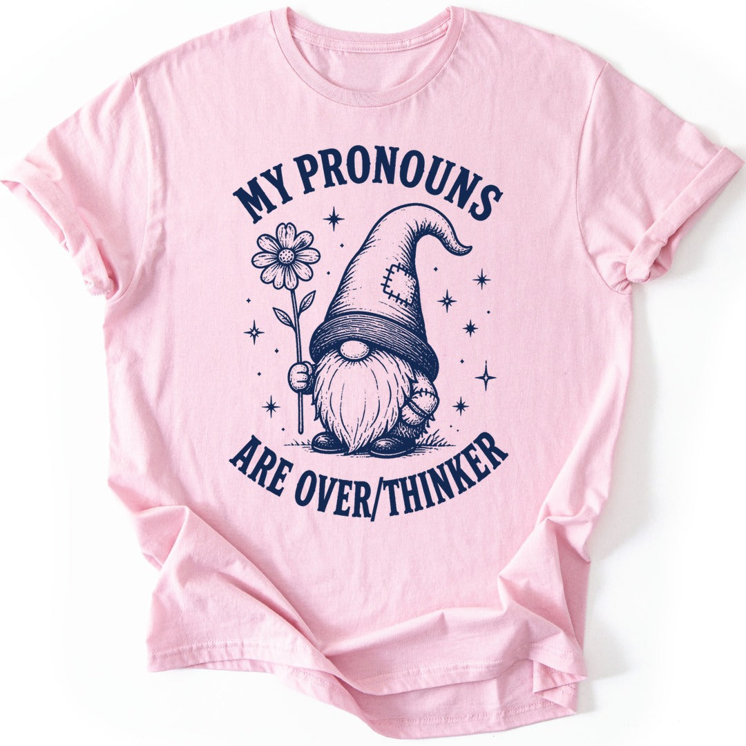 Overthinker Gnome T-shirt — Light Pink