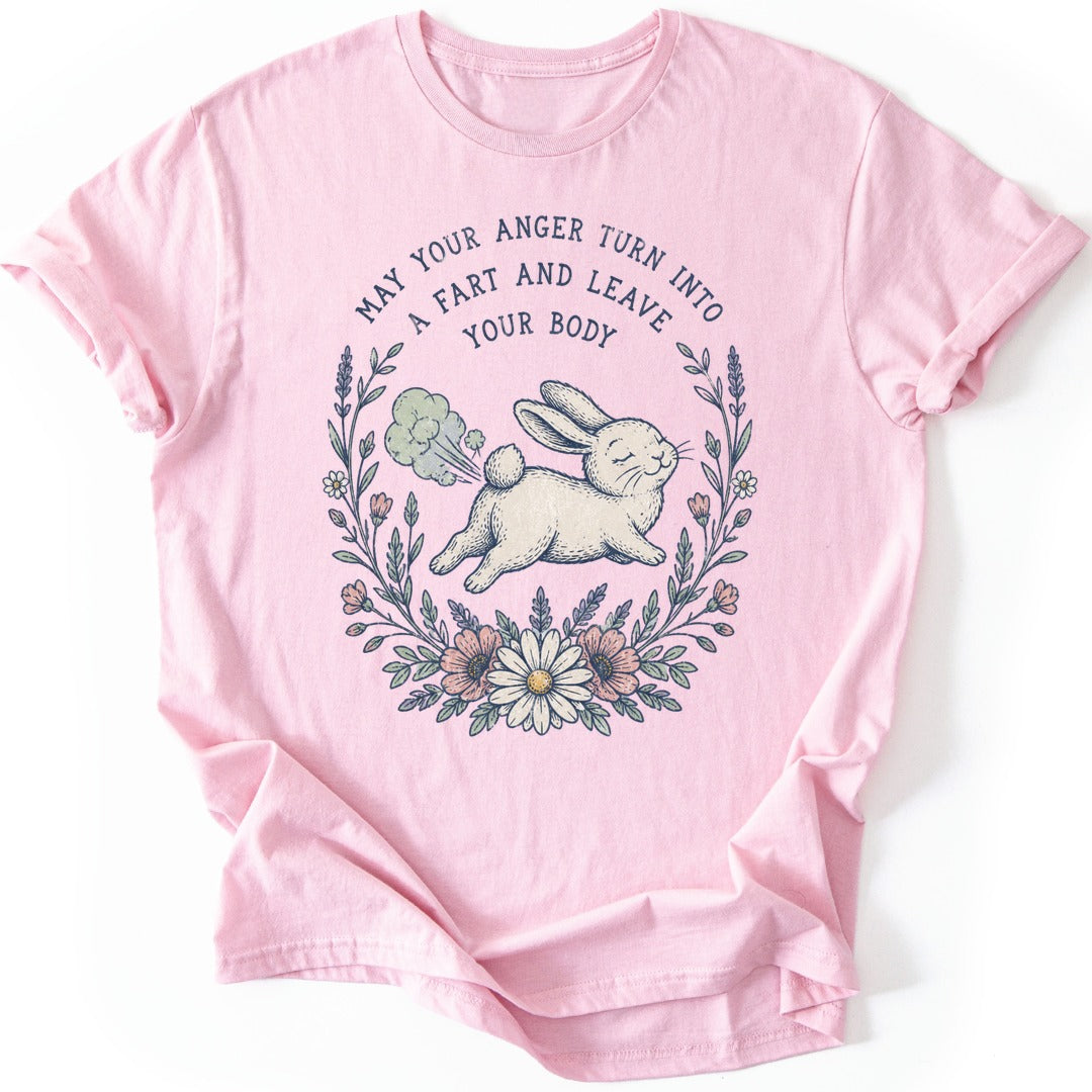 Bunny Wreath T-shirt — Light Pink