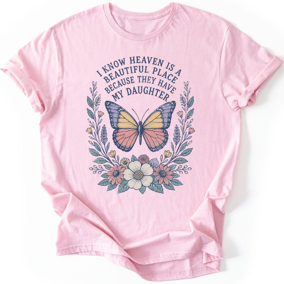 Daughter Butterfly T-shirt — Light Pink