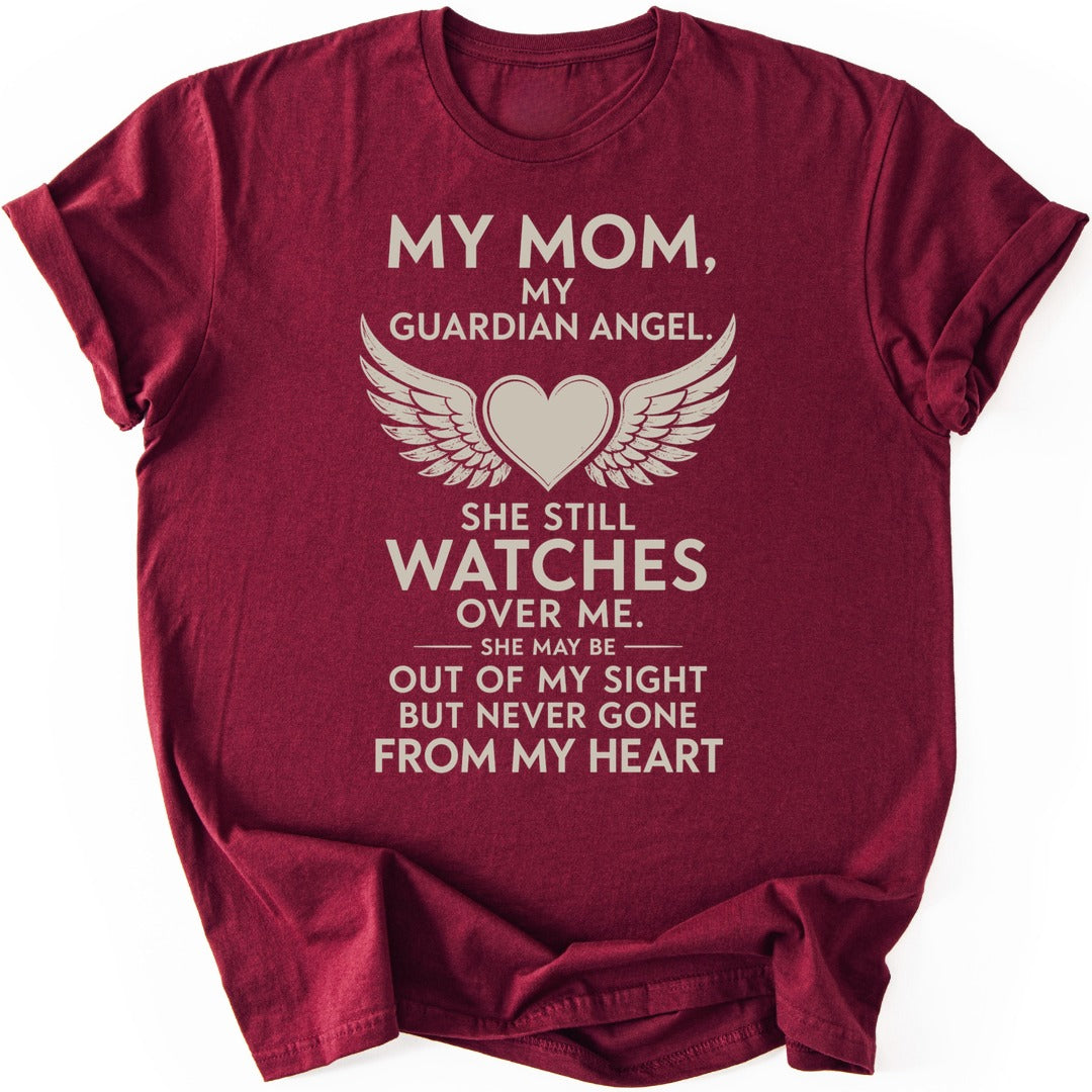 Mom Guardian Angel T-shirt — Maroon