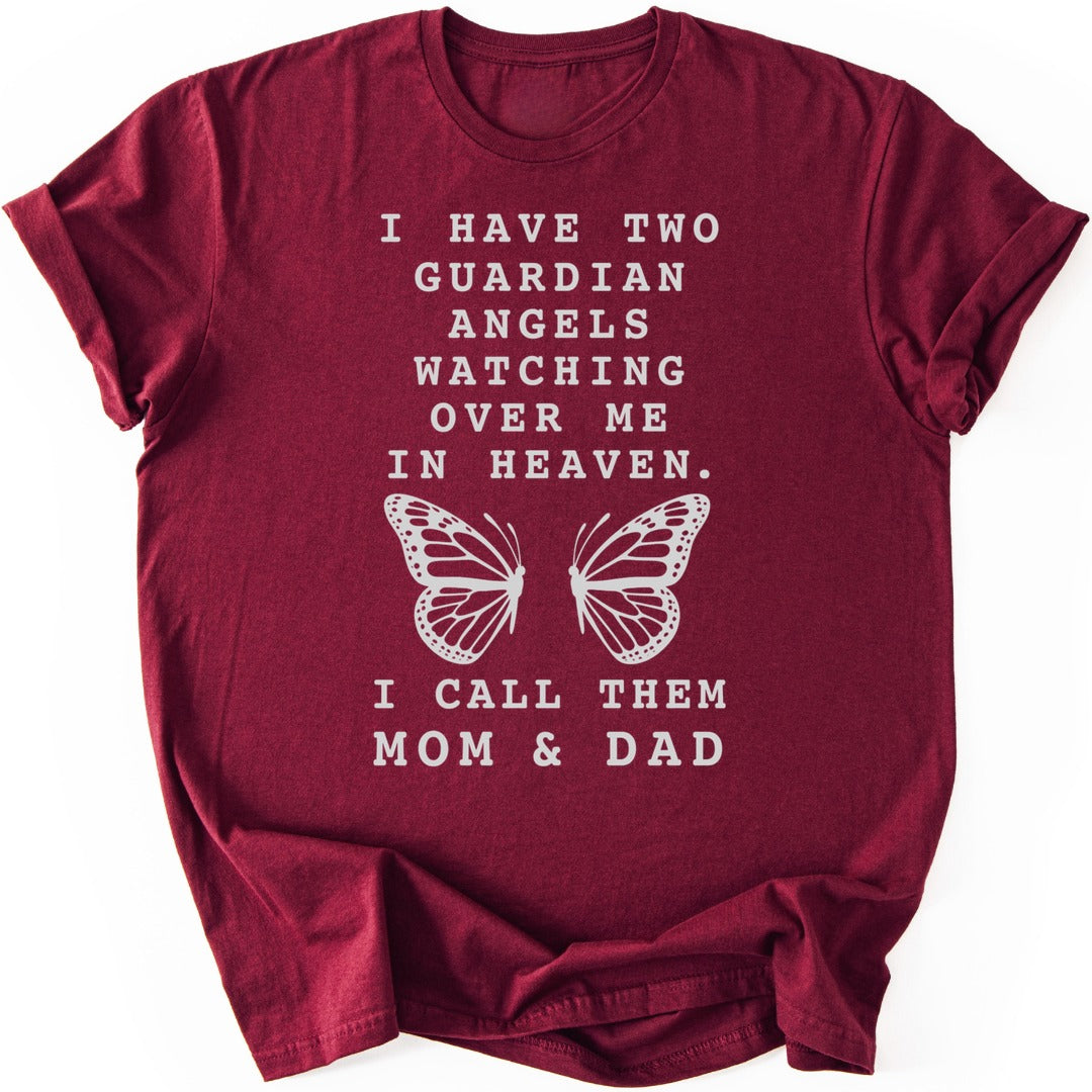 Butterfly Parents T-shirt — Maroon