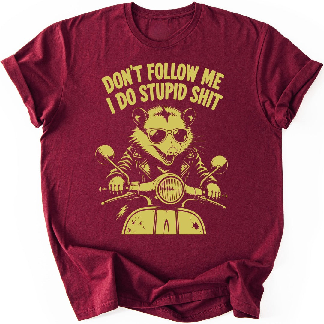 Scooter Possum T-shirt — Maroon