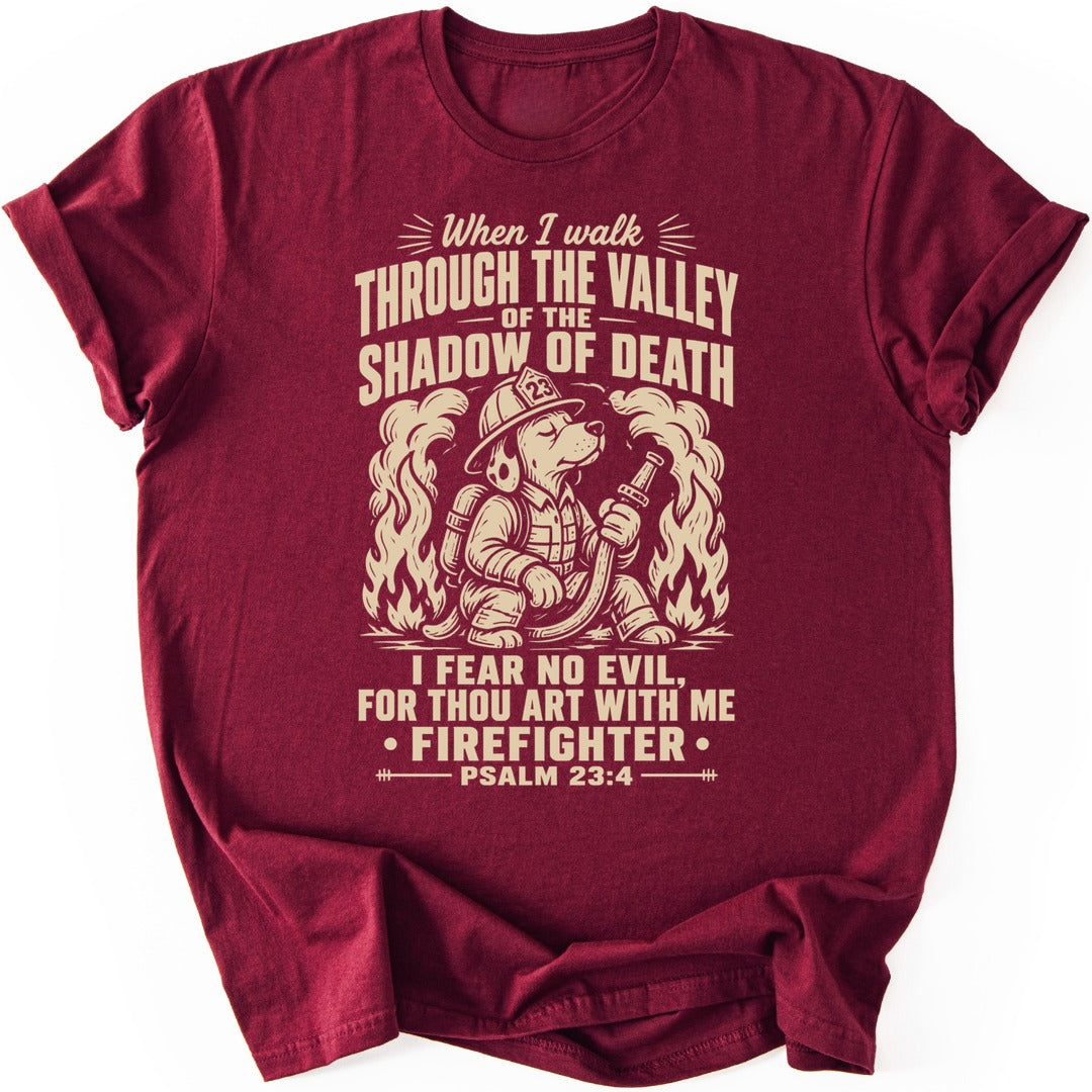 Firefighter Valley T-shirt — Maroon