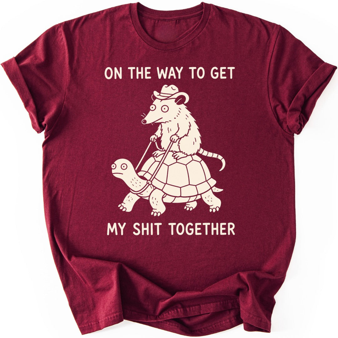 Possum Turtle T-shirt — Maroon
