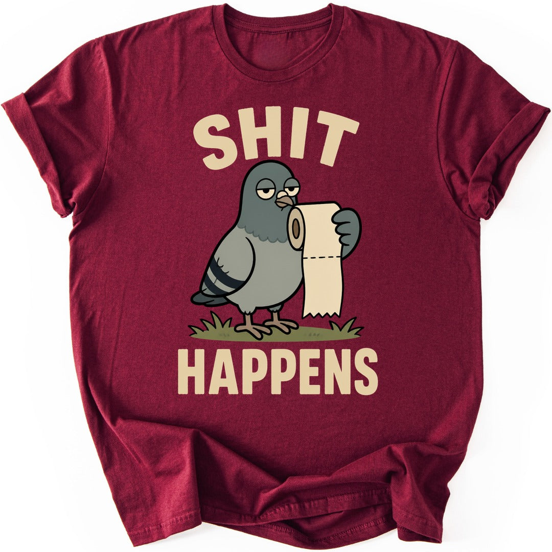 Toilet Paper Pigeon T-shirt — Maroon