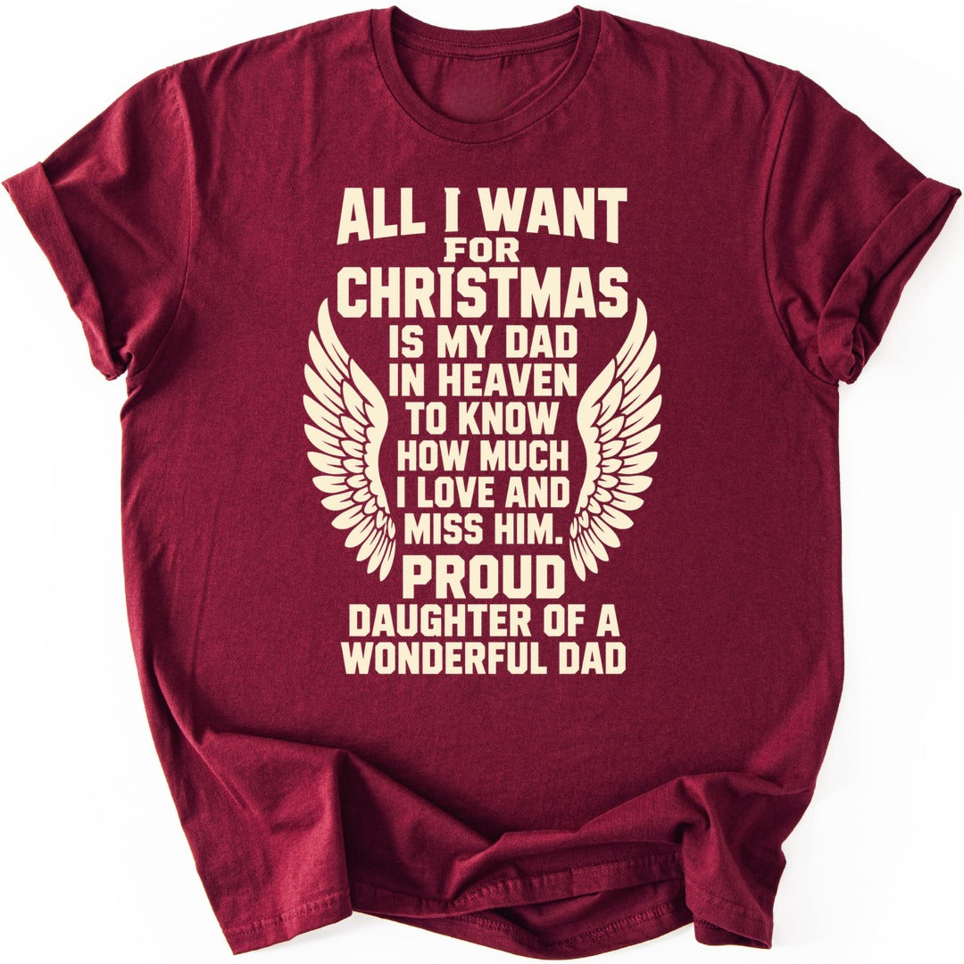 Christmas Dad Wings T-shirt — Maroon