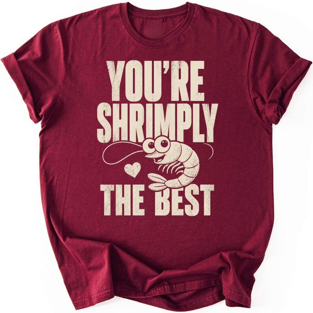 Shrimp Pun T-shirt — Maroon