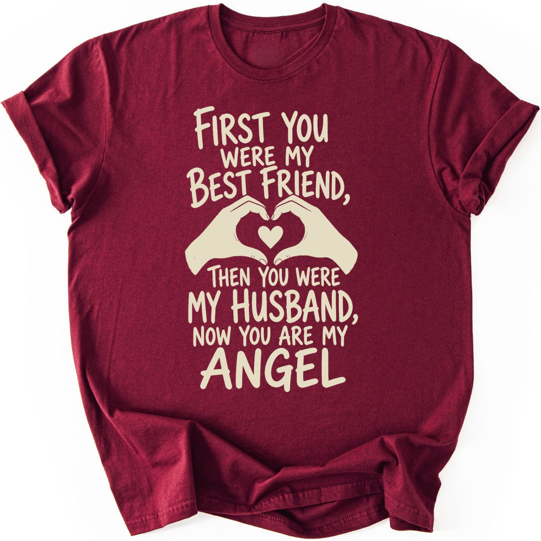 Best Friend Angel T-shirt — Maroon
