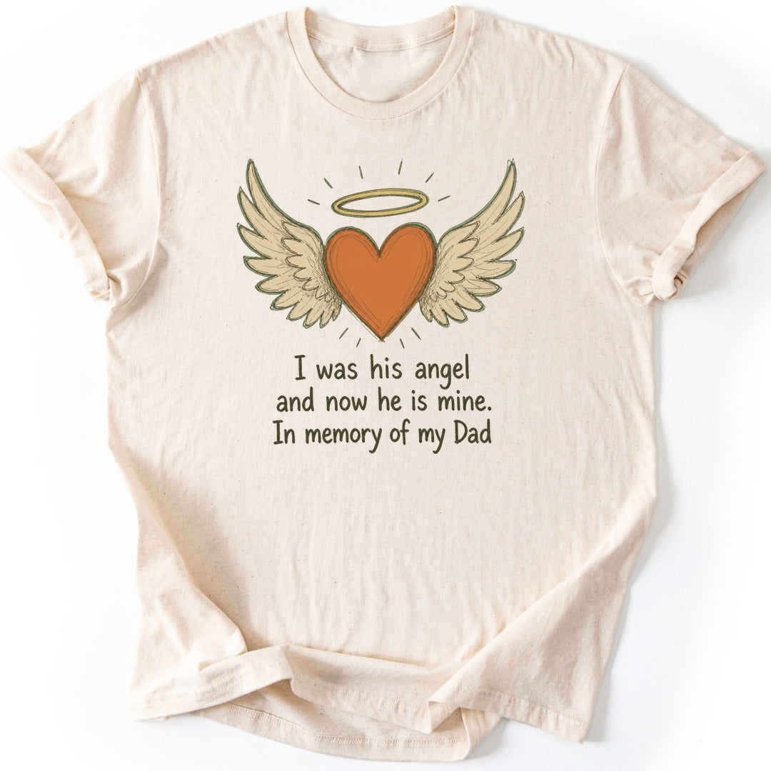 Dad Angel Heart T-shirt — Natural