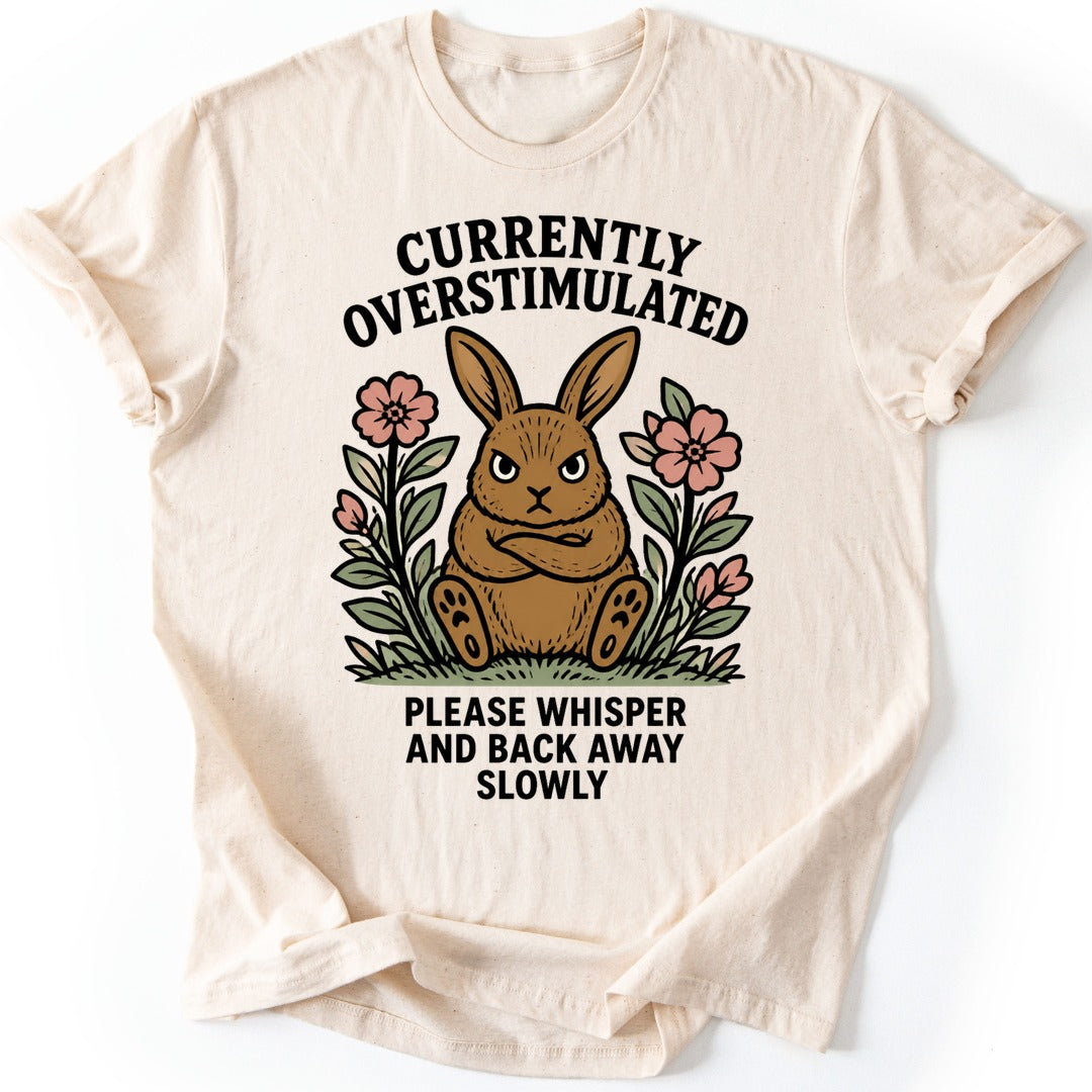 Overstimulated Bunny T-shirt — Natural