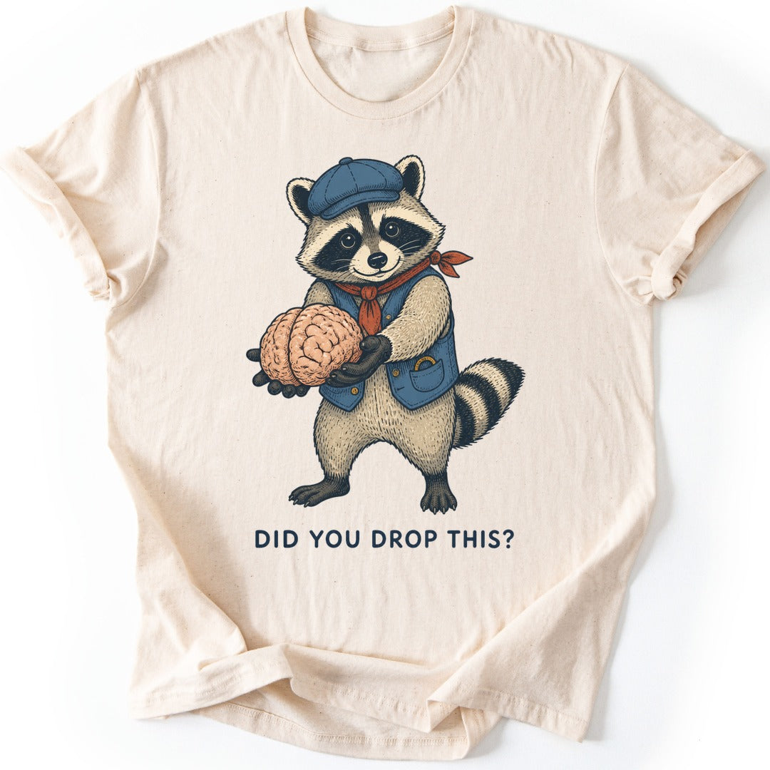 Brain Raccoon T-shirt — Natural