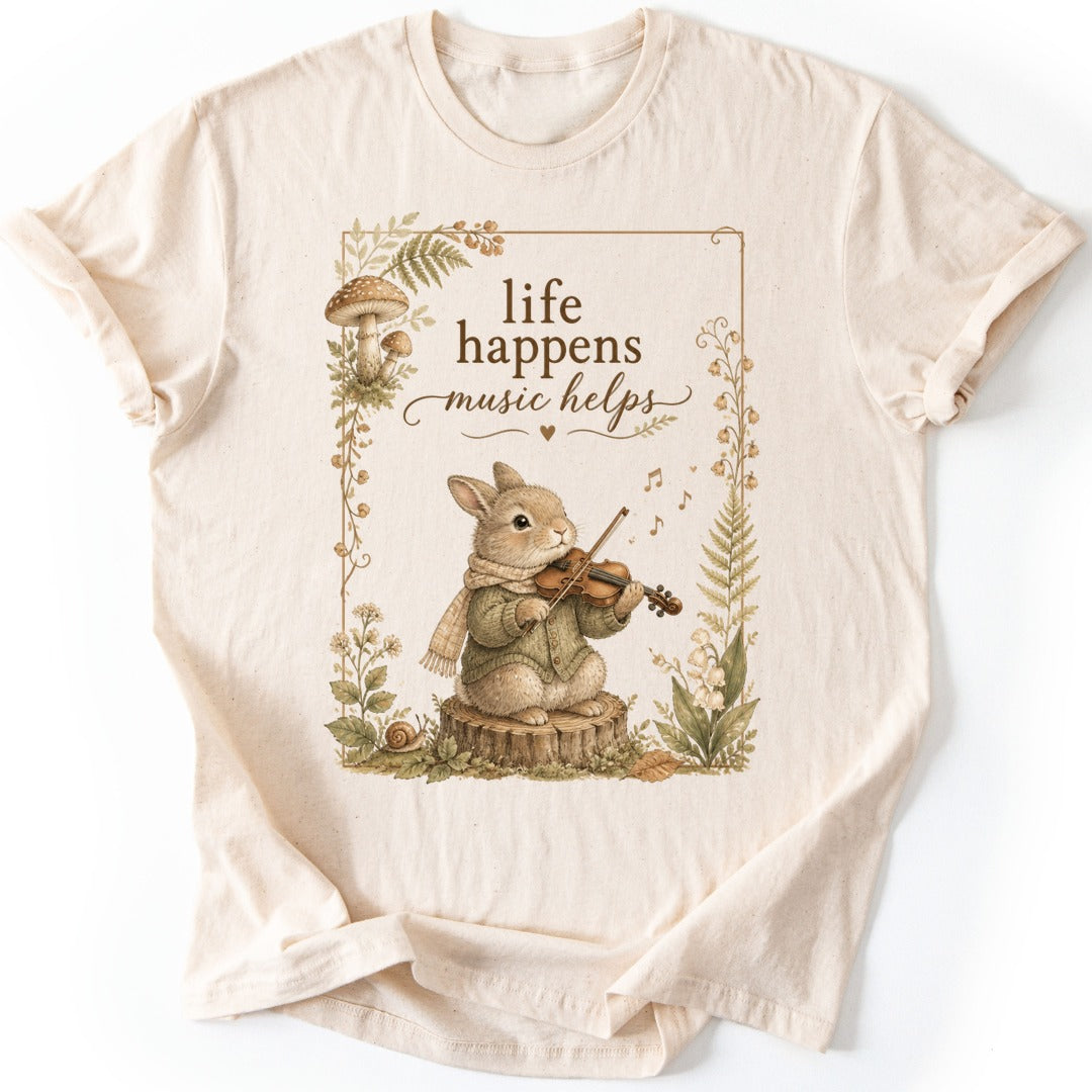 Music Helps T-shirt — Natural