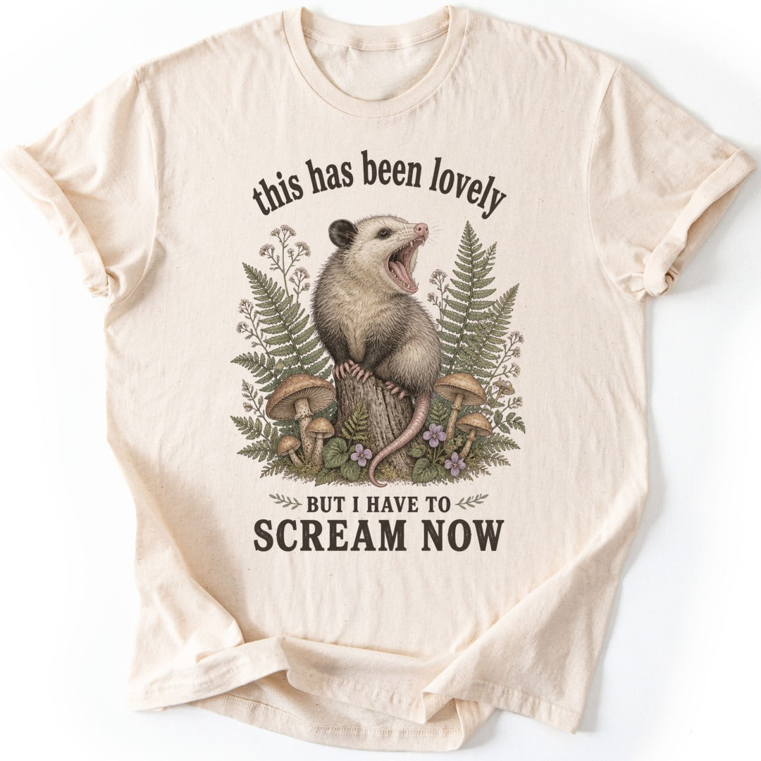 Screaming Opossum T-shirt — Natural