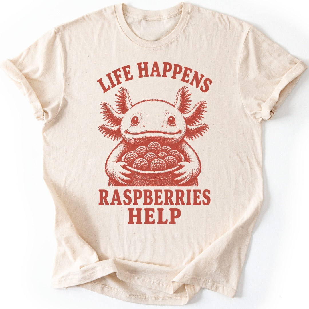 Axolotl Raspberry T-shirt — Natural