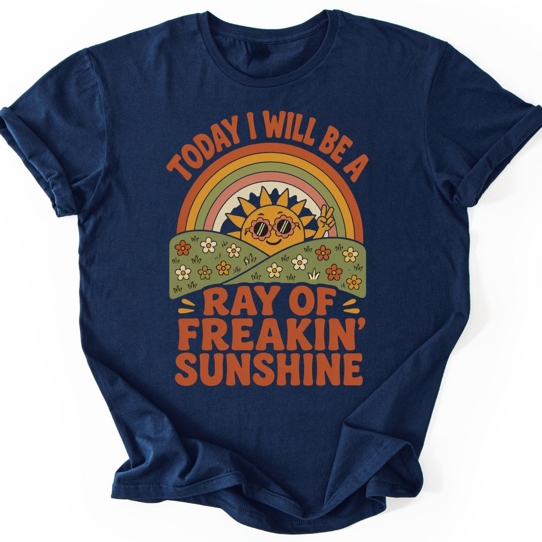Sunshine Rainbow T-shirt — Navy