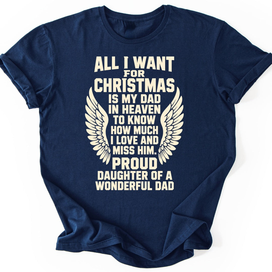 Christmas Dad Wings T-shirt — Navy