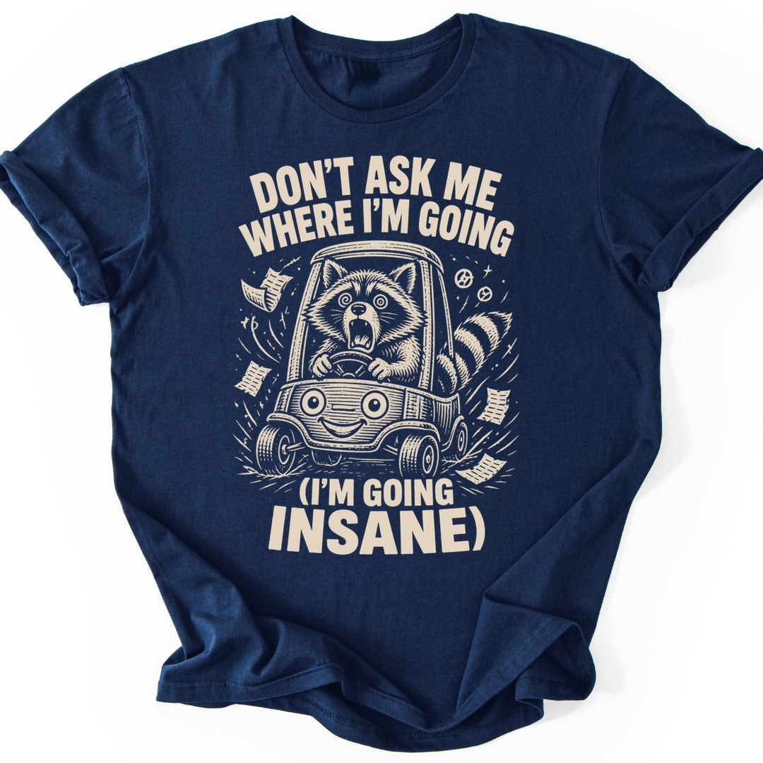 Driving Raccoon T-shirt — Navy